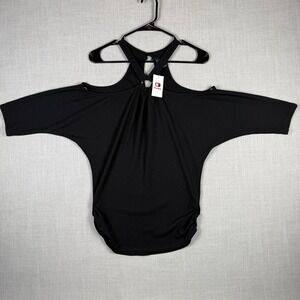 Buckle Daytrip Top Women's Size XS Black Babydoll Top Open Shoulder NWT